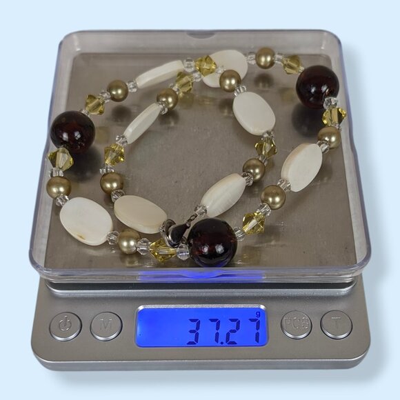 V. Red Glass & Shell Beaded Necklace - Picture 5 of 5